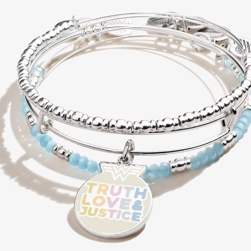 Alex & Ani Wonder Woman, set of 3, 'Truth', 'Love' & 'Justice' Bracelets